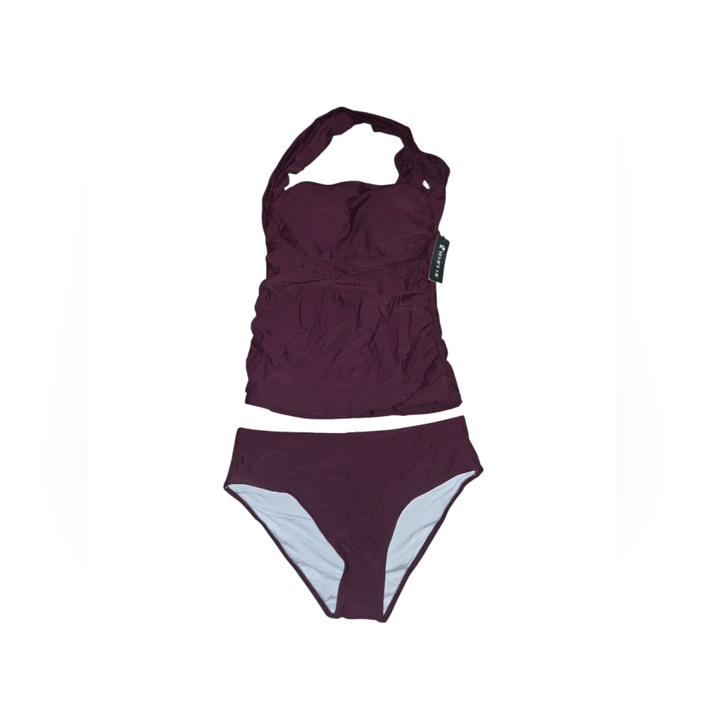 Tempt Me Tankini 2 Pc Swim Plum Size Xl New